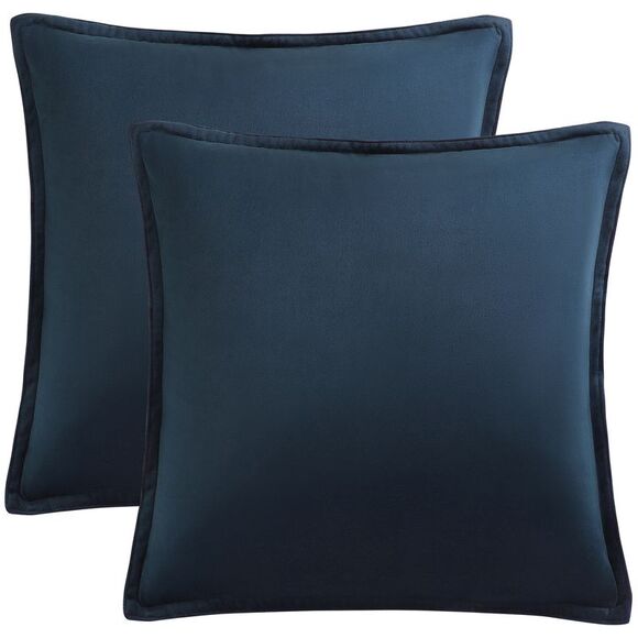 Velvet Throw Pillow Cover 2Pcs Cushion Cases 16"x16" Navy - Picture 1 of 6